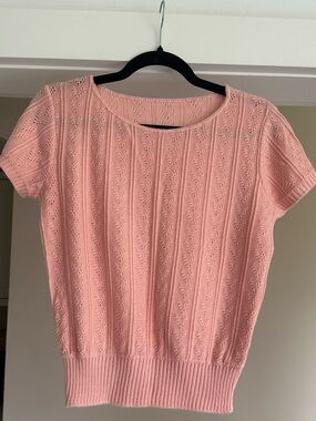 Vintage Pink Knit Short Sleeve Shirt